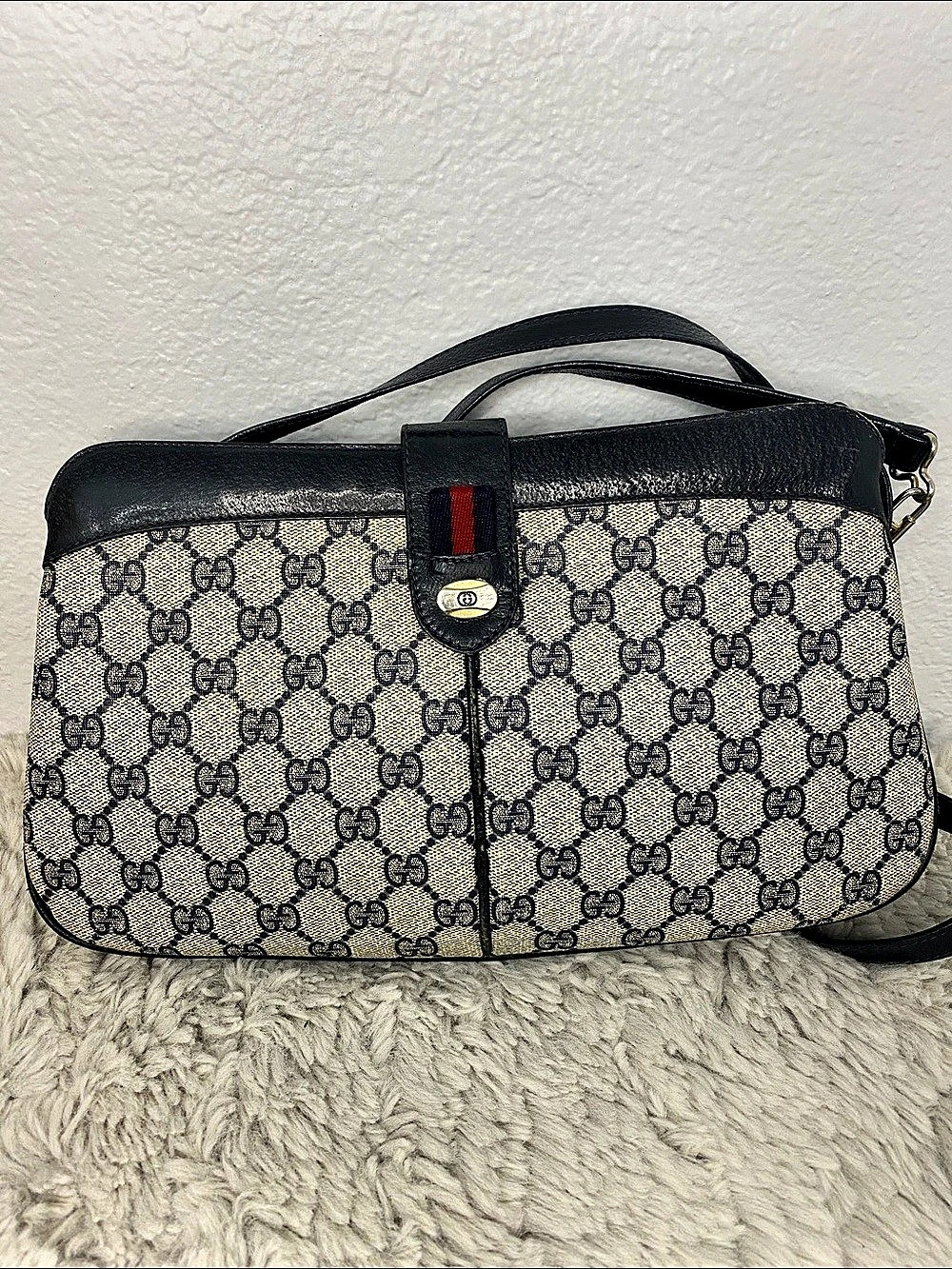Vintage Gucci Monogram Crossbody Bag